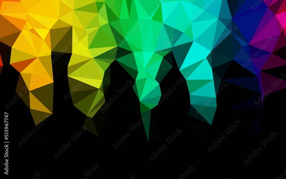 Wall mural dark multicolor, rainbow vector polygonal template.