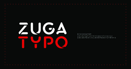 Minimal modern alphabet fonts. Typography minimal urban digital fashion future creative logo font. vector illustration