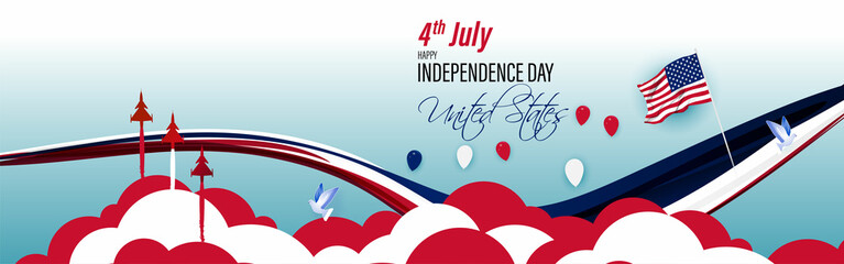 Vector illustration for US Independence Day 4th July