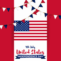 Vector illustration for US Independence Day 4th July