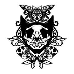 Cat Skull art