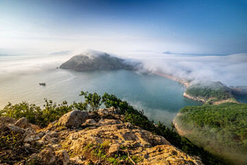 This is an island called Gulupdo, which belongs to Incheon, Korea. It is called the Galapagos of Korea, and many backpackers visit it and enjoy camping.
