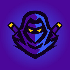 ninja mascot ilustrated sport logo © jose