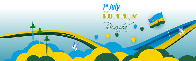 Vector illustration for Rwanda Independence Day banner