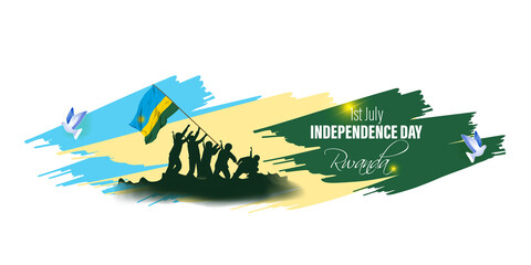 Vector illustration for Rwanda Independence Day banner