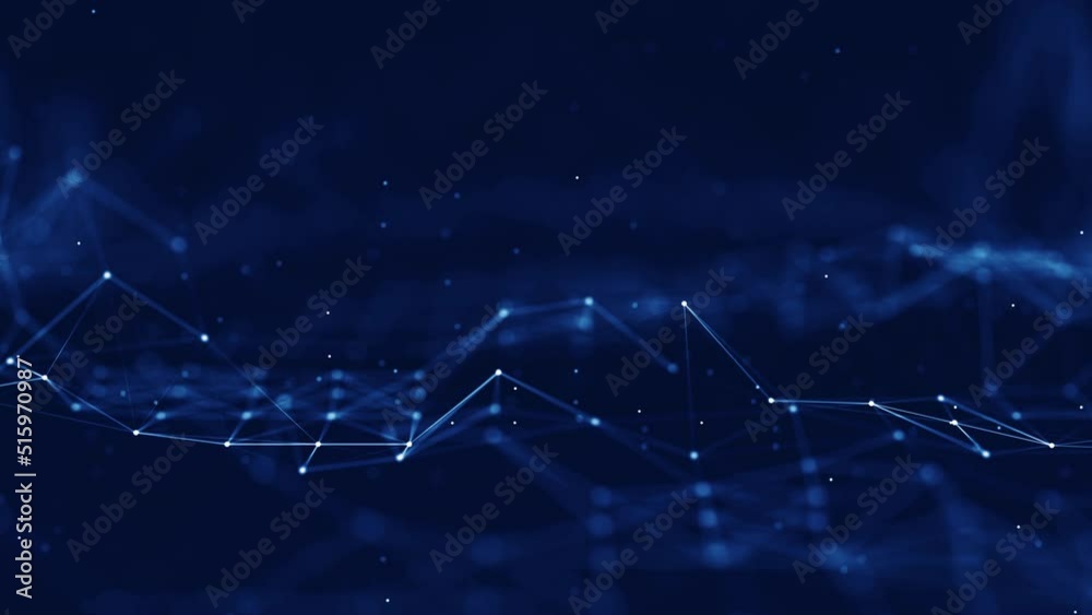 Wall mural digital technology abstract concept and online cybersecurity data protection. slow moving polygon in