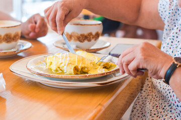 Enchiladas in green sauce, traditional cuisine of Mexico.