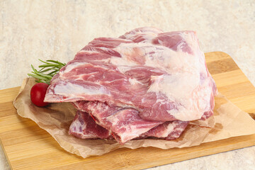 Raw pork ribs for cooking