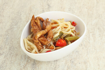 Chinese wok with chicken and teriyaki