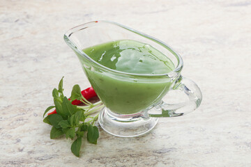 Green chili pepper and lime sauce