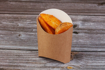 Golden rustic potato for snack