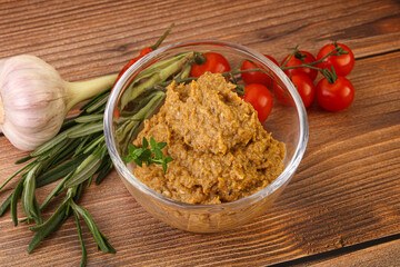 Jewish eggplant dip with oil