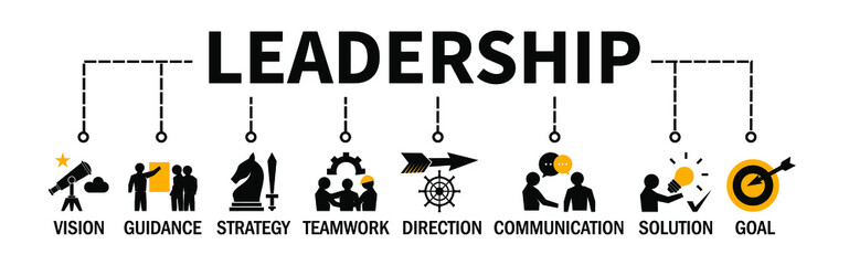 Leadership Banner Vector Illustration Concept with icons