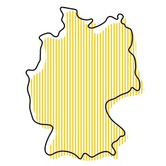 Stylized simple outline map of Germany icon.