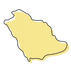 Stylized simple outline map of Saudi Arabia icon.