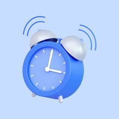 A ringing alarm clock on an isolated background . 3d rendering illustration.