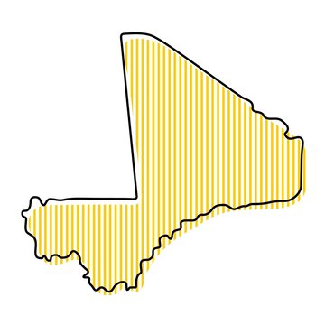 recommend clip art: Stylized simple outline map of Mali icon.