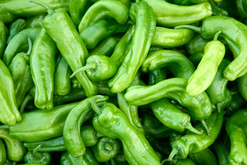 fresh pepper at vegetable market. High quality photo