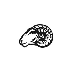 goat sheep silhouette logo template