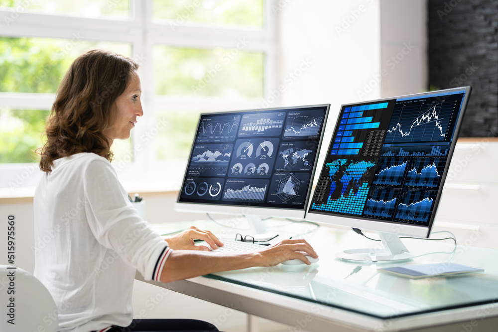Poster KPI Business Analytics Data Dashboard. Analyst