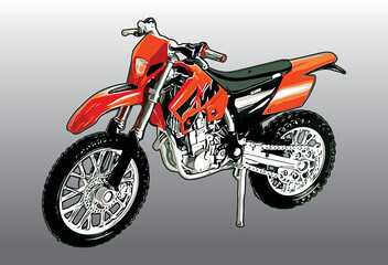 Obraz premium orange and white motocross