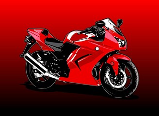 Fototapeta na wymiar big red motorbike