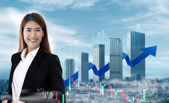 asian people, stock market background