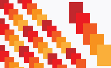 An abstract image. Diagonal red gradient boxes with background white.