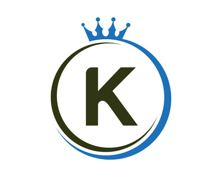 letter K crown logo vector template