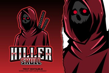 skull esport logo - premium vector