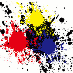 CMYK vector paint stains. on a white background.