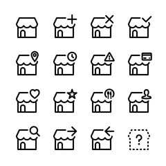 ショップ・ストア・店舗の色々なUIアイコンセット
