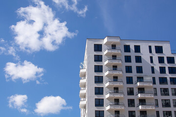 Fototapeta premium modern architecture. High-rise buildings against the blue sky in Minsk
