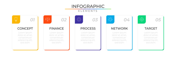 Timeline data business infographic elements network concept design vector with icons. Project plan template for presentation and report.