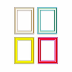 set of photo frames on the wall vector