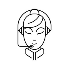 a modern simple linear contour symbolizing an online medical consultation to improve mental health