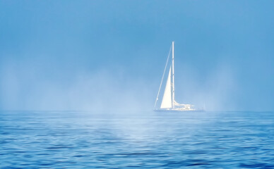 Minimalist view with a sailboat