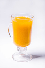 Sea buckthorn tea on white background