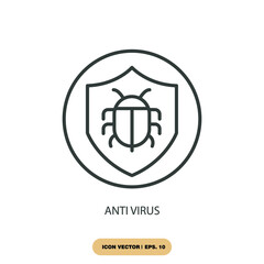 antivirus icons  symbol vector elements for infographic web
