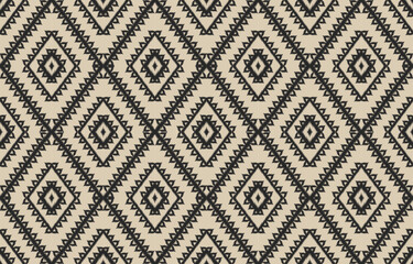 Abstract ikat art. Geometric ethnic seamless pattern in tribal. Fabric Indian style. Design for background, wallpaper, illustration, fabric, clothing, carpet, textile, batik, embroidery.