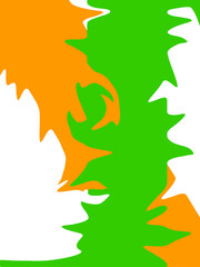 paint splash splatter paint . white green and orange color