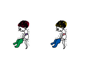 Fototapeta premium 着替える女性