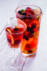 Sangria with berries