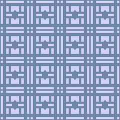 Japanese Square Motif Plaid Vector Seamless Pattern
