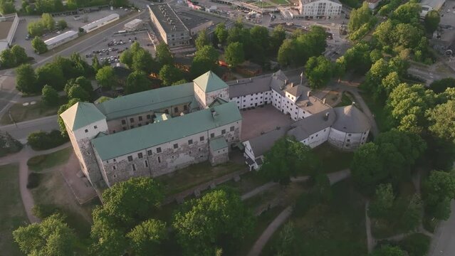 Aerial view of Turku Castle in Summer, Finland