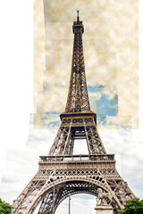 Fototapeta na wymiar France, Paris, Eiffel Tower, digital composite