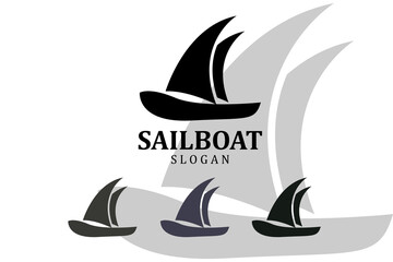 Asian Traditional Sailboat symbol design logo
