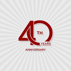 40 years anniversary design template. vector template illustration