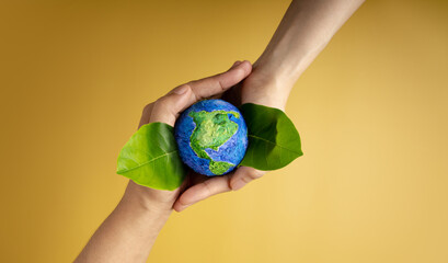 World Earth Day Concept. Green Energy, ESG, Renewable and Sustainable Resources. Environmental and...