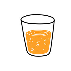 Orange juice. Glass of fresh drink. Thirst quenching and summer cocktail